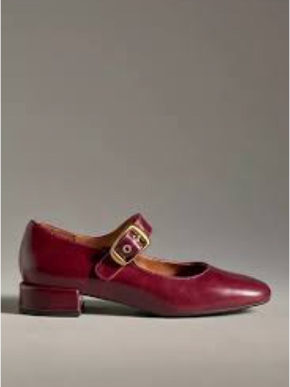 Maeve | Anthropologie | NWOT Red Mary Jane Block Heel with Gold Buckle | Sz 9